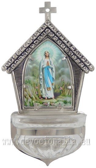 Szenteltvztart - ezstszn - Lourdesi Szzanya