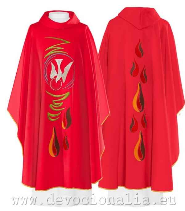 Piros hmzett miseruha Szentlelkes mintval -116