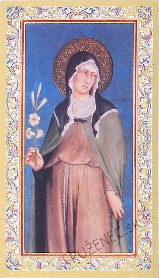 Aranyozott imakp - Assisi Szent Klra - 6.5x10.5cm