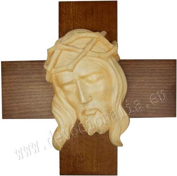 Fafarags - Feszlet Krisztus arccal - 30x30cm - A